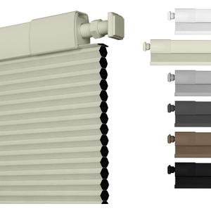 No Drill Blackout Cellular Shades,Beige,34" W x 48" H | Cordless Honeycomb Blinds for Indoor Windows, No Tools Shades for Home, Easy Install, Thermal Insulated, Noise Reduction