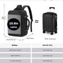 TANTOMI Small Travel Backpack for Women Men, 15.6 Inch Laptop Backpack Flight Approved, Carry-On Bags with USB Charging Port & Shoe Pouch, Casual Daypack on Airplane for Weekender Work Business, Black