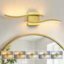 WOSHITU Gold LED Bathroom Vanity Lights: 23.6 Inch 24W Bathroom Lighting Fixtures Over Mirror 5CCT Dimmable 2700-5000K Vanity Lights Modern Bath Sconces Wall Light for Mirror Bedroom Living Room