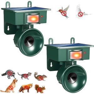 2026 Solar Ultrasonic Bird Repellent Devices Outdoor,2 Pack Bird Deterrents for Outside Patio Garden Pigeon Repellent for Balcony Keep Crows Sparrows Starlings Out of Fruit Trees,Swimming Pool,Roof