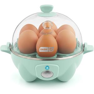 Dash Rapid Egg Cooker - Boiler, Poacher & Steamer - Includes Measuring & Recipe Guide - Dishwasher Safe - BPA Free - Holds 7 Eggs, Aqua