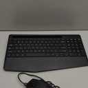 Wireless Keyboard and Mouse Combo, Ergonomic Keyboard with Wrist Rest, Phone Holder, Sleep Mode, 2.4G Lag-Free Rechargeable Silent Cordless Keyboard Mouse Set for Windows, Mac, Laptop, PC (Black)