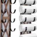 Autumn Alley Farmhouse Towel Holder, Rustic Wine Rack, Rolled Towel Rack, and Wine Holder for Farmhouse Bathroom Accessories Dcor, Western Decor Wall Mounted Towel Rack, Rustic Brown, 8 inches x 5 inches x 30 inches