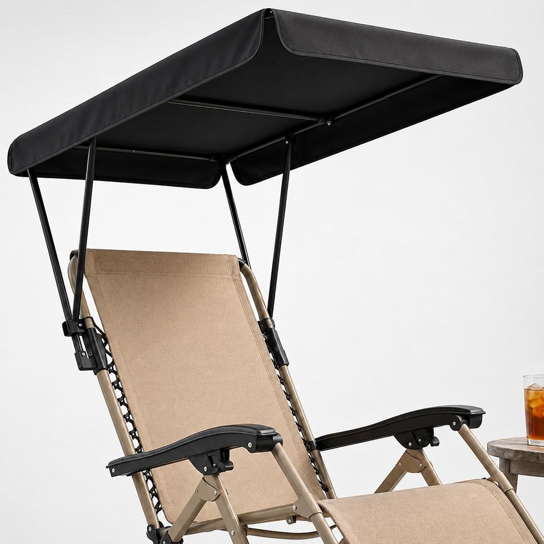 Chair Umbrella with Adjustable Clamp, Sun Shade for Beach & Camping Chairs | Portable Chair Umbrella 32.3 × 21.3 in Sun Shade, Fits Round Metal Tubes Up to 0.71", Camping, Lawn, Fishing & Wheelchairs