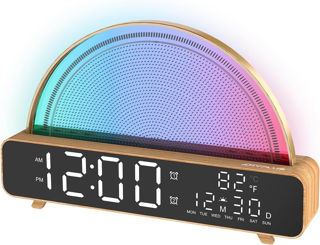 Sunrise Alarm Clock Wake Up Light for Kids, Bedrooms, Digital Sunlight Alarm Clock Dawn Simulator with Touch Night Light, 13 Soothing Sounds, Snooze Timer, Dual Alarms, Sunrise Simulation (Without APP control)