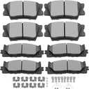 SCITOO Ceramic Front Rear Disc Brake Pad Set Fit For 2013-2018 For Lexus ES300h, 2007-2018 For Lexus ES350, 2008-2018 For Toyota Avalon, 2007-2017 For Toyota For Camry