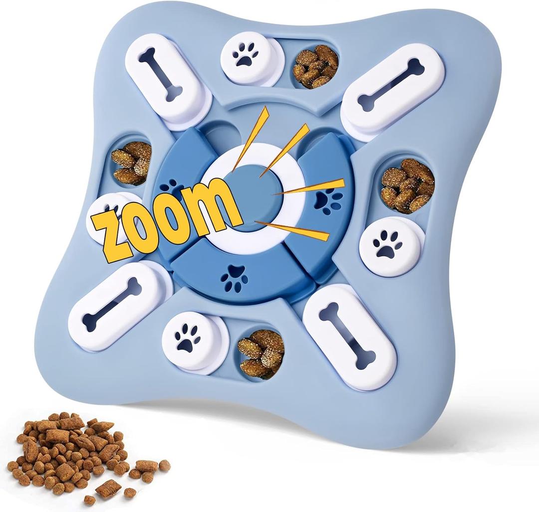 Interactive Dog Puzzle Toys - Enrichment & Mental Stimulation for Large, Medium & Small Dogs; Treat Dispensing Chew Toys for Puppy & Cats (Sky Blue)