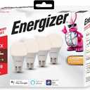 Energizer Connect Smart A19 LED Warm White Light Bulb with Voice Control and Remote Access Through Your Smartphone | Compatible with Alexa and Google Assistant, 4 Pack