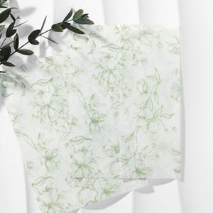 UNIQOOO 50 Pack Pre-Folded Green Grace Bloom Vellum Jackets for 5x7 Invitations, 115GSM Transparent Vellum Jacket for Vintage Themed Wedding & Events