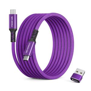 Basesailor USB Type C to C 100W Charging Cable with USB Adapter 10FT,Fast Car Charging Power Cord for iPhone 16 15 Pro Max Plus,MacBook,iPad 10 Air 4 5 Mini 7 6,Samsung Galaxy S22 S23 S24,Z Flip Fold (Purple)