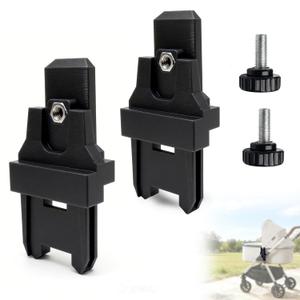 Stroller Adapter Connector Kit, Compatible with UPPAbaby V1 V2 V3 Bassinet and Nuna Mixx Next Stroller Frame, Easy Installation Clip-On Bassinet Adapter, 2-Pack, Black