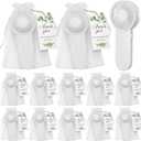 Wovnet 12 Sets Wedding White Handheld Fans Bulk for Guests Summer Wedding Gift Mini Portable Cooling Fans with Thank You Tags and Organza Bags for Guests Favors,Aa Battery Powered