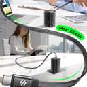 67W USB C Charger Block with USBC Cable Retractable, for iPhone 17 Charger GaN Fast Charging Wall USB Block with Foldable Plug, Multi-Port Travel Chargers for iPhone, iPad, MacBook, Laptop, Samsung