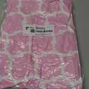 Smiry Round Picnic Tablecloth, Waterproof Elastic Fitted Table Covers for 45" - 56" Tables, Wipeable Flannel Backed Vinyl Tablecloths for Camping, Indoor, Outdoor, Pink & White, For Up to 45"-56" Round
