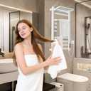 Heated Towel Rack for Bathroom Towel Warmer Racks Wall Mounted with Shelf,Timer & Temperature Multi-Level Adjustments with 10 Bars for Bathroom Shower Hot Tub(White)