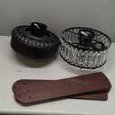 Farmhouse Ceiling Fans with Lights and Remote, 52 Inch Indoor Chandelier Ceiling Fan with Light, Crystal Fandelier Ceiling Fans for Living Dining Room Bedroom, Wood Blades, Quiet, Black