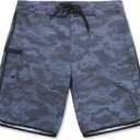 Maui Rippers Womens 9" 4-Way Stretch Swim Shorts Boardshorts (Midnight Camo) 14