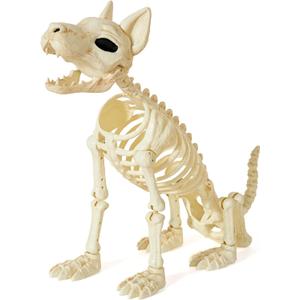 JOYIN 34” Halloween German Shepherd Skeleton, Life Size Plastic Dog Skeleton with Movable Posable Joints, Realistic Animal Bones for Haunted House, Graveyard, Indoor Outdoor Garden Party Decor