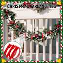 200 Pcs Christmas Garland Ties 12'',10'',8'',4' Nylon Garland Ties Reusable Garland Holders for Railing Adjustable Holiday Garland Ties Hook and Loop for Christmas Tree Wreath Stairways Railings (Red)
