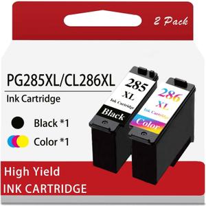 Duhaink PG-285XL CL-286XL Compatible Ink Cartridge Replacement for Canon 285 286 PG285 XL CL286 XL 258XL 286XL for Pixma TR7820 TS7720 TS7722 Inkjet Printer (1 Black, 1 Color)