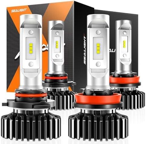 SEALIGHT H8/H9 and 9005/hb3 Fog Light, 60,000LM ATV 6 Times Brightness Fog Bulbs,Easy Plug-N-Play Fog Bulbs, Pack of 4