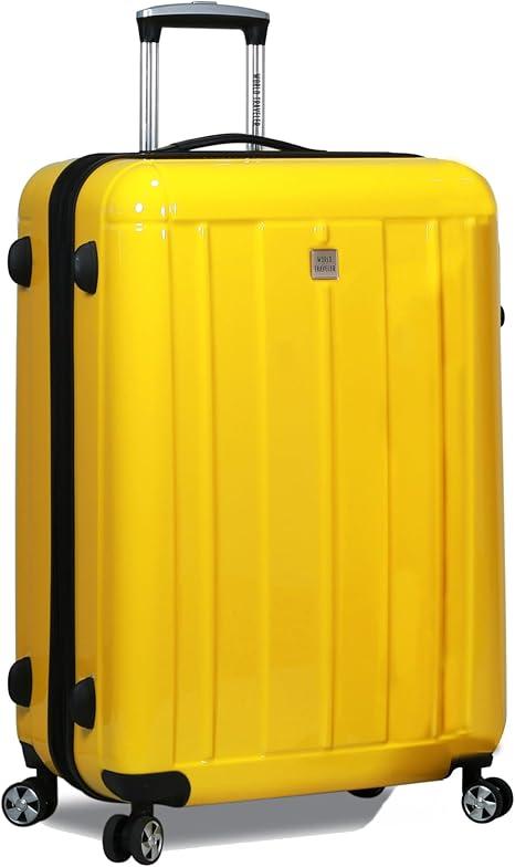 World Traveler Contour Hardside Expandable Spinner Luggage, Yellow, 28-inch