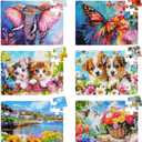 6 Packs 20 Large Piece Puzzles for Seniors with DementiaAlzheimers Puzzles Memory Cognitive Games Easy Jigsaw Puzzles for Elderly Seniors with 6 Storage Bags(Animal)