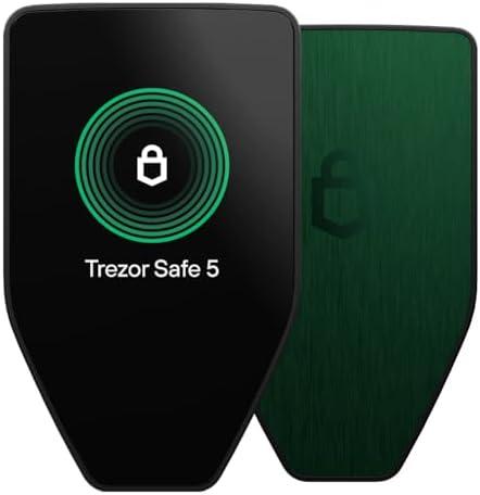 Trezor Safe 5 - Crypto Hardware Wallet with Secure Element & Passphrase, Color Touchscreen and Haptic Feedback, Protect your Bitcoin and Digital Assets (Green Beryl)