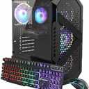 STGAubron Gaming PC Desktop,R5 5500,RX 6500 4G,16G DDR4,512G SSD | Gaming Computer Tower for Streaming,Video Editing,Home,School,R5 up to 4.2GHz,ARGB Fan,WiFi 6,BT 5.2,4K DP,HDMI,Win11 Home