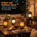 Battery Powered Vintage LED Lanterns 4 Pack with Remote Control, 2 Lighting Modes Flickering Flame Steady Light, Hanging Lanterns for Patio Garden Porch Camping Indoor Outdoor Decor Halloween