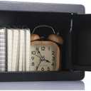 1 Pcs Locking Medicine Box Small Metal Locker 1 Door 6.3" H Single Lockable Metal Cubby Black Lockable Storage Cabinet with Key Stackable File Cabinet for Dorm Office School Living Room