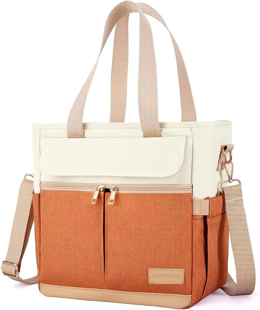 JOYHILL Lunch Bag for Women, Lunch Tote Leakproof Insulated Lunch Box with Shoulder Strap, Adult Reusable Lunch Cooler Tote Bags for Work Picnic Camping Beach (ORANGE)