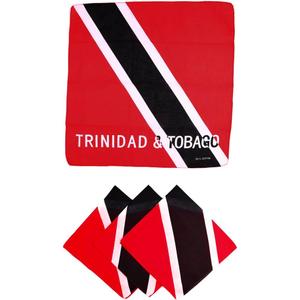 Beauty Town 3 Pcs Face Bandana Handkerchiefs 100% Cotton Print Multipurpose Head Wrap Scarf (Trinidad & Tobago - Red)