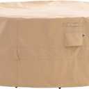 WJ-X3 Round Patio Furniture Cover, 72" D x 31" H, Waterproof, UV Resistant, Anti-Fading Outdoor Cover for Round Dining Table and Chairs Set, Beige