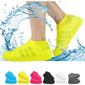 Waterproof Shoe Covers, Non-Slip Water Resistant Overshoes Silicone Rubber Rain Shoe Cover Outdoor cycling Protectors apply to Men, Women, Kids (Small, Yellow)