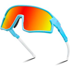 FEISEDY Kids Sunglasses Polarized Youth Baseball Sunglasses Sports Cycling Glasses for Boys Girls Age 4-8 B0183