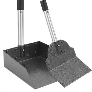 Pooper Scooper, Metal Aluminum Tray and Spade Poop Scoop Set with Adjustable Stainless Steel Long Handle, Pet Waste Removal Heavy Duty Poop Scooper (Tray&Spade, Small)