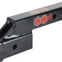 TOPTOW 64121 2-inch Receiver Trailer Hitch Extension Riser with 2-inch Rise/Drop, Solid Shank, 10000lbs Capacity, Anti-Rattle Bolt