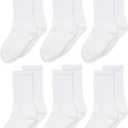 Jefferies Socks Seamless Toe Athletic Crew Socks 6-pack (Small, White)