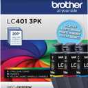 Brother Genuine LC401 Standard Yield 3-Pack Ink Cartridges Includes 1 Cartridge Each of Cyan, Magenta and Yellow , 3 Count (Pack of 1)