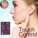 Invisible Mini Wireless Bluetooth Earbuds, Small Semi in-Ear Earbuds for Work & Daily Use, Touch Control, Lightweight for Music & Audiobooks