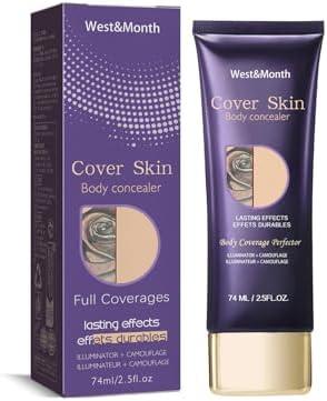 Waterproof Leg & Body Makeup Full Coverage Liquid Concealer for Tattoo Cover Up, Dark Spots,Bruises Long-Lasting, Resistant Body Foundation for Women & Me (2Pcs)