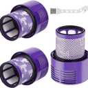 3 Pack V10 Filters Replacement Parts Compatible with Dyson V10 Cyclone Series, Cyclone V10 Absolute, Cyclone V10 Animal, V10 Total Clean, SV12, Replace Part No. 969082-01