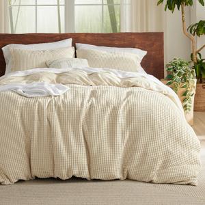 Bedsure Cotton Duvet Cover King - 100% Cotton Waffle Weave Coconut White Duvet Cover King Size, GentleSoft and Breathable Bedding Set for All Season, 3 Pieces, 104"x90" Bedsure Cotton Duvet Cover King - 100% Cotton Waffle Weave Coconut White Duvet Cover King Size, GentleSoft and Breathable Bedding Set for All Season, 3 Pieces, 104"x90"