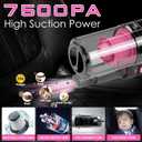 17pcs Car Cleaning Kit, Pink Car Interior Detailing Kit with High Power Handheld Vacuum, Detailing Brush Set, Windshield Cleaner, Cleaning Gel, Complete Auto Accessories for Women Gift