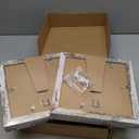 8x8 Picture Frames Set of 4, Made of Glass and Distressed White Wooden Frame - Display Picture 6x6 with Mat or 8 x 8 Without Mat, 8 by 8 Photo for Wall or Tabletop