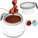 Candy and Chocolate Melting Pot, Mini Electric Fondue Pot, Melts Candy Chocolate in a Couple of Minutes, Ideal for Cake Pops Cookies Cakes, 1 Cups, Single Pot, Gray