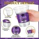 Honeydak 50 Pcs Graduation Cups 12 oz Class of 2026 Plastic Cups Purple and Black Graduation Party Disposable Drinking Glasses for Congrats Grad School Classroom Party Favors Supplies Decoration