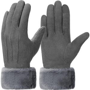 Winter Gloves for Women, Touch Screen Cold Weather Thermal Warm Windproof Gloves, Soft Thick Fleece Lining Glove