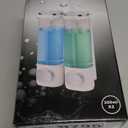 2-Chamber Shampoo and Conditioner Dispenser Shower Soap Dispenser 2 Chamber No Drill,Shower Soap Dispenser Wall Mounted, HUOTDY SUNTYS Body Wash Dispenser Set for Bathroom Toilet Hotel Kitchen (BLACK)